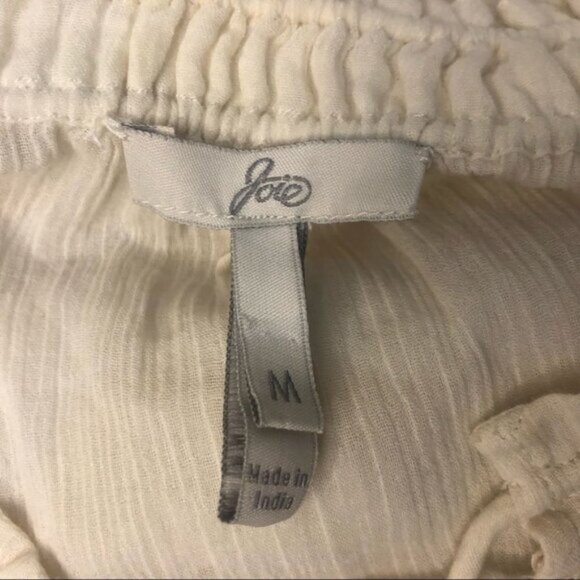 Joie Boho Cream Off White Shift Dress Embroidered Size Medium - Picture 12 of 13